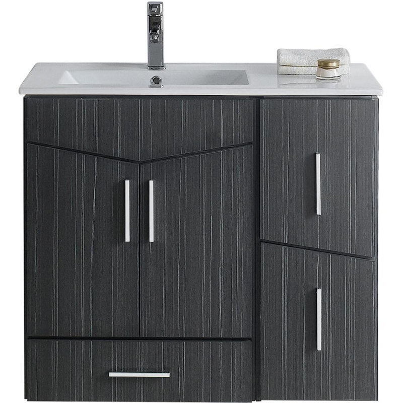 American Imaginations Zen 36" Modern Wall Mount Vanity Base Only Set